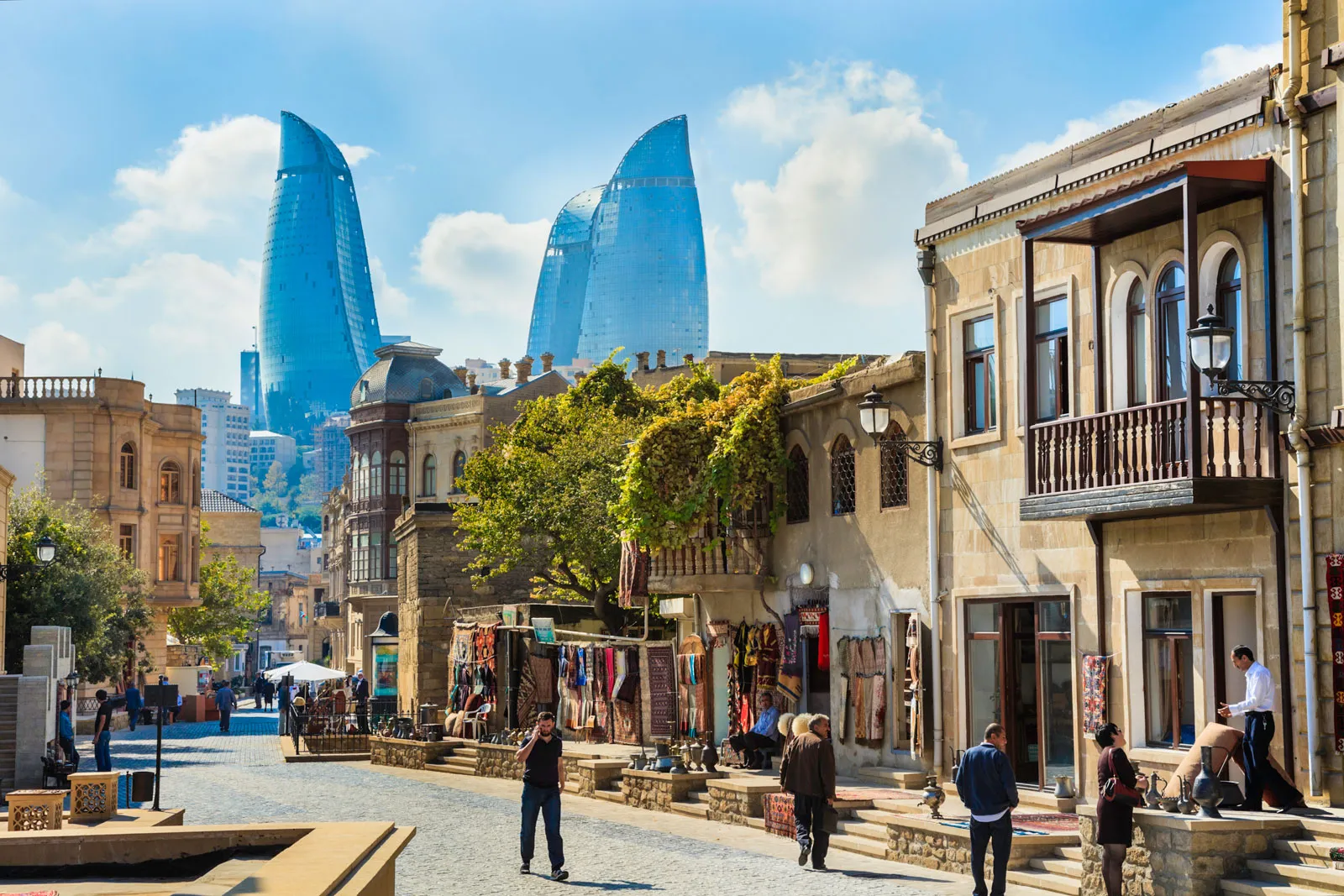 A busy street in Baku, Azerbaijan