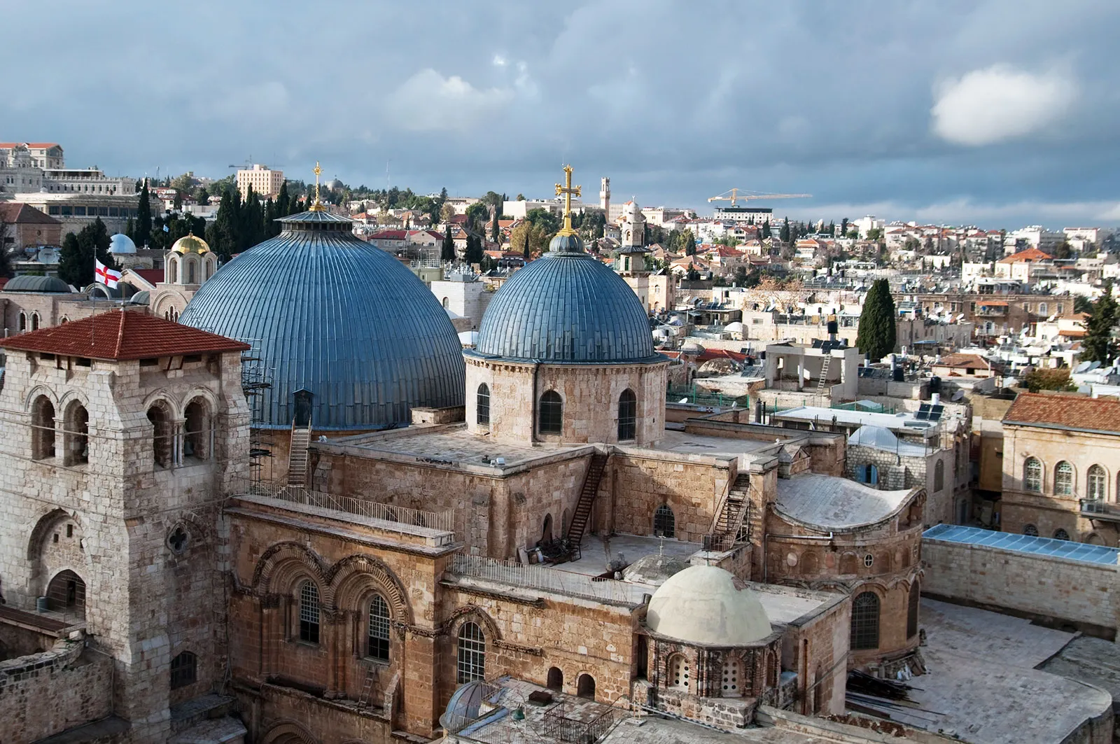 Blue roof of the Church of Holy Sepulchre, Jerusalem