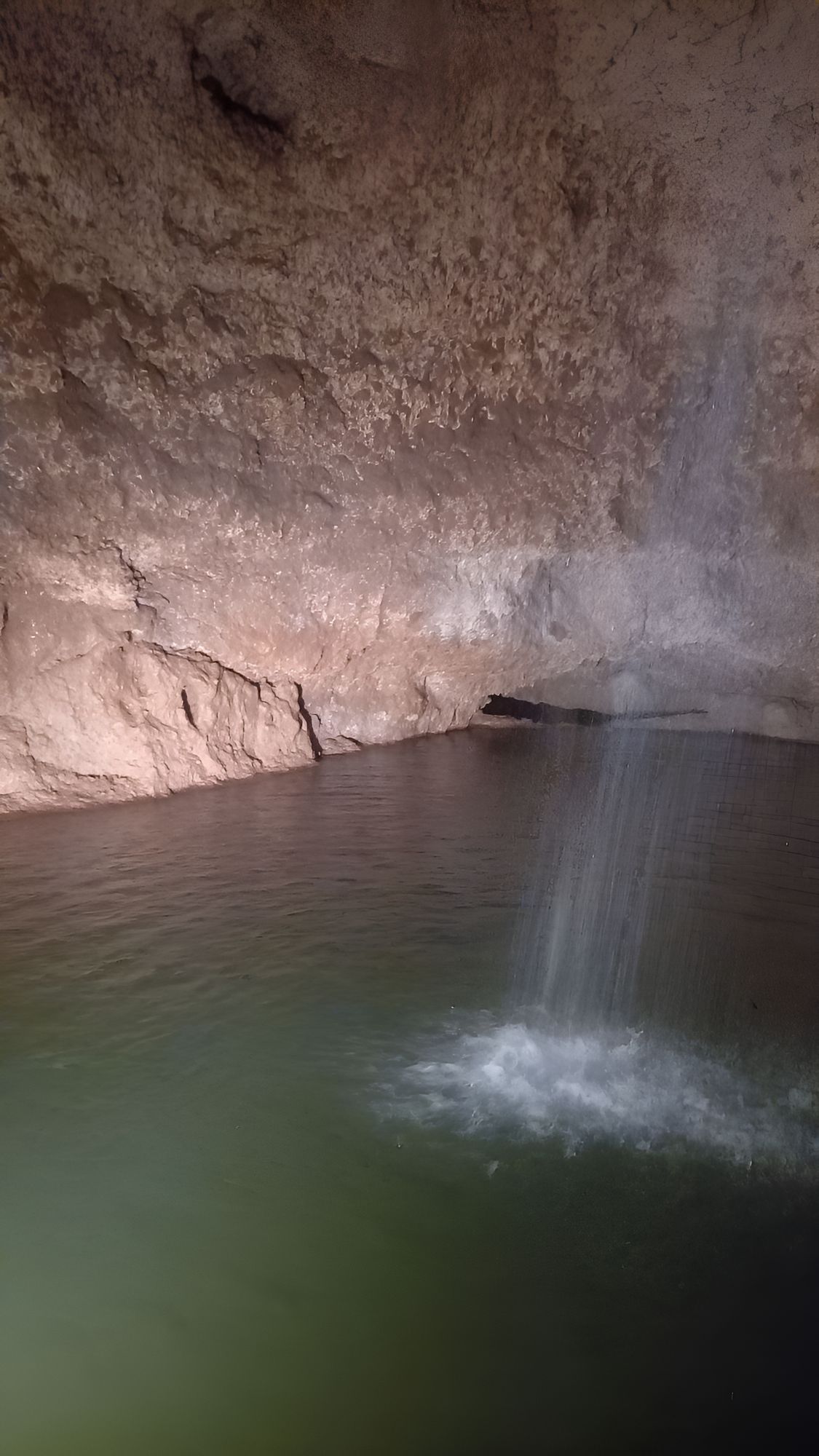 A pool of water in Harrison's Cave, Barbados
