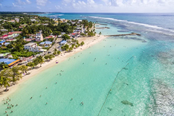 aerial view of tropical grand terre island