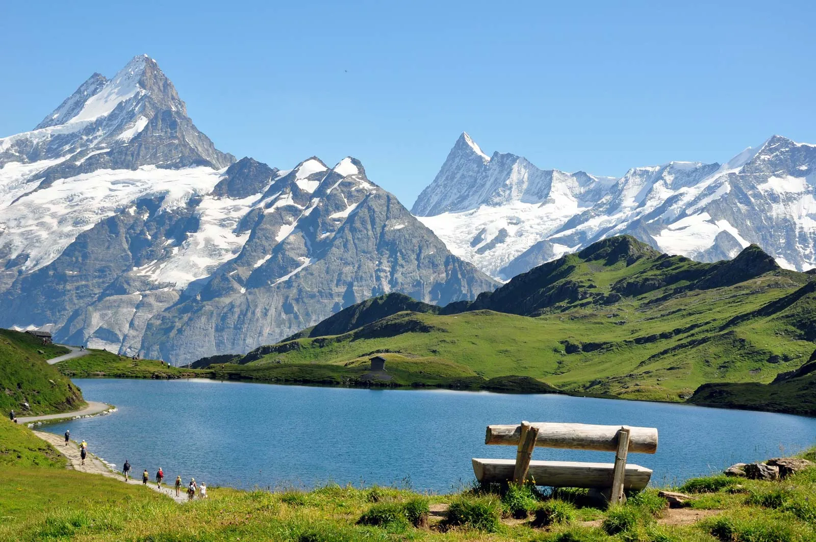 Alpine Mountains and a lake in Switzerland