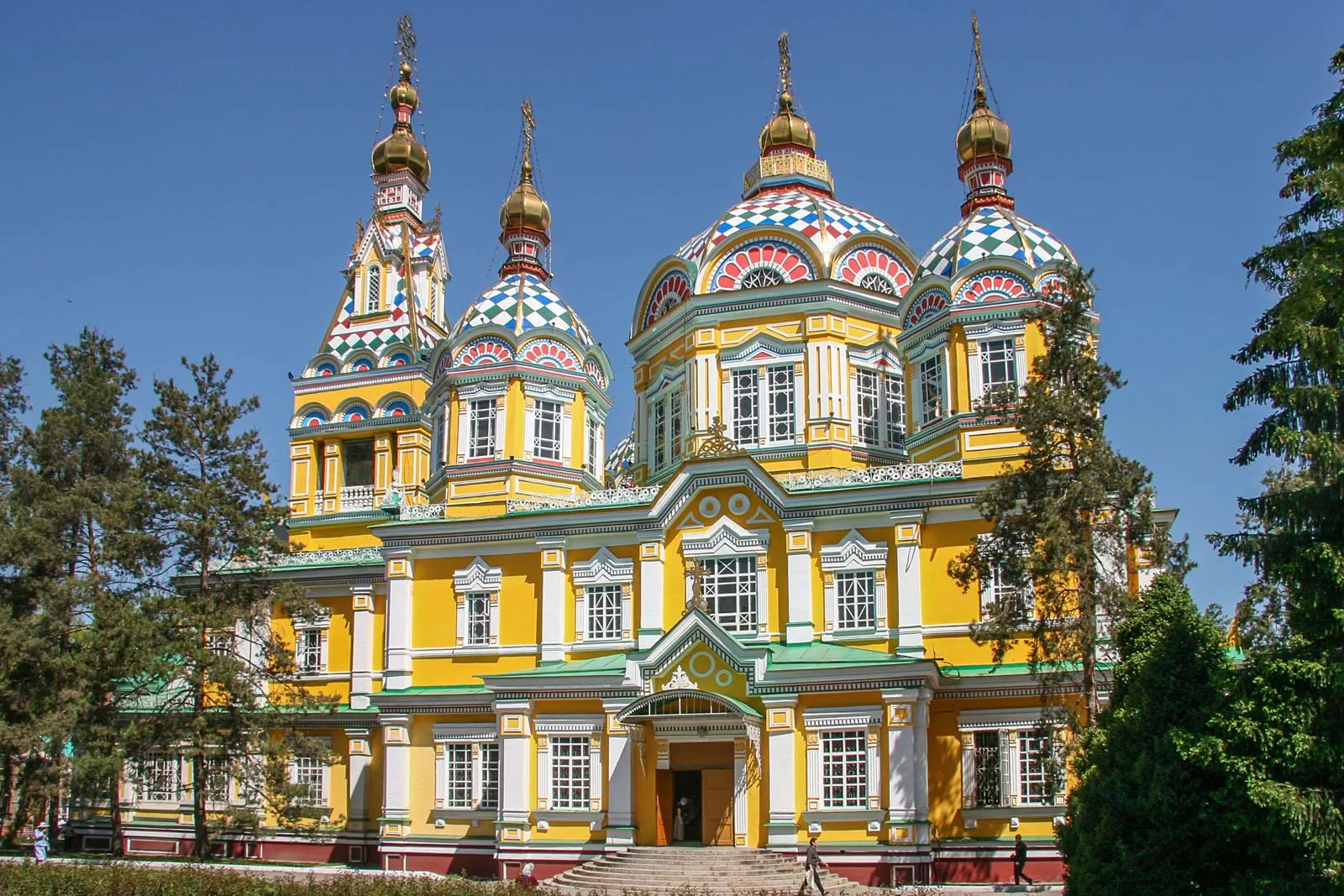 Ascension Cathedral (also called the Zenkov Cathedral) of the Russian Orthodox Church, Almaty, Kazakhstan.