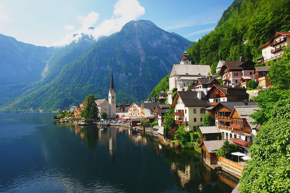A village in Hallstatt Alps, Austria.