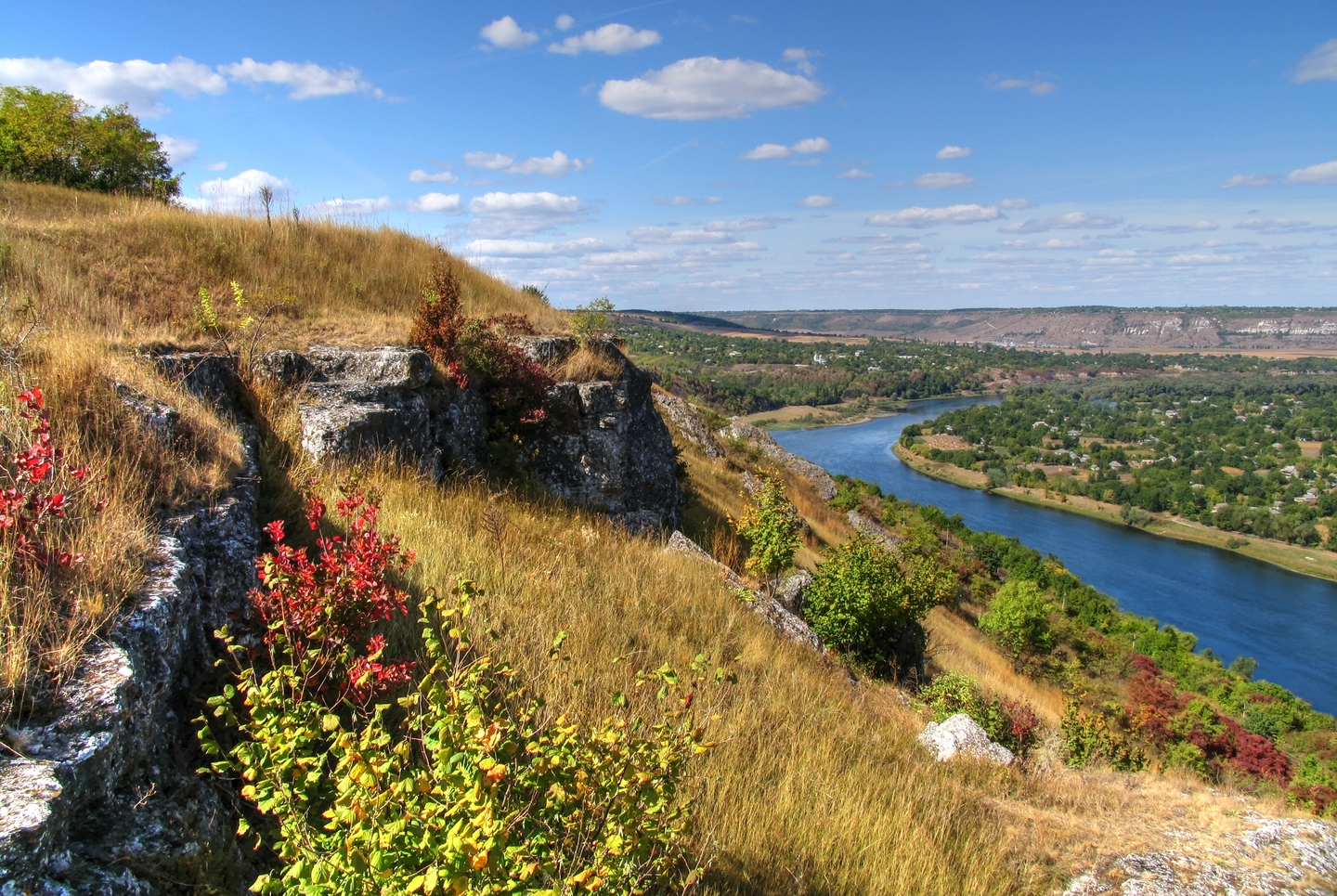 Scenery in Moldova, with Nistru River (Dniester)