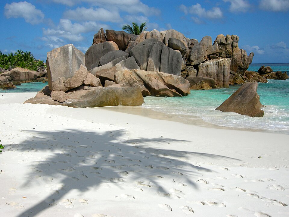 The beach of "Anse Cocos", La Digue.