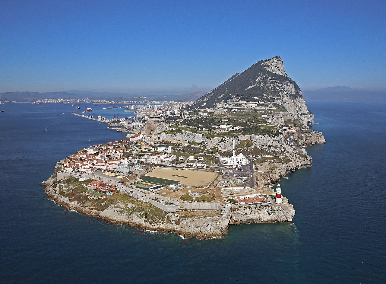 Pictured is an aerial view of Europa Point (the southernmost point of Gibraltar)