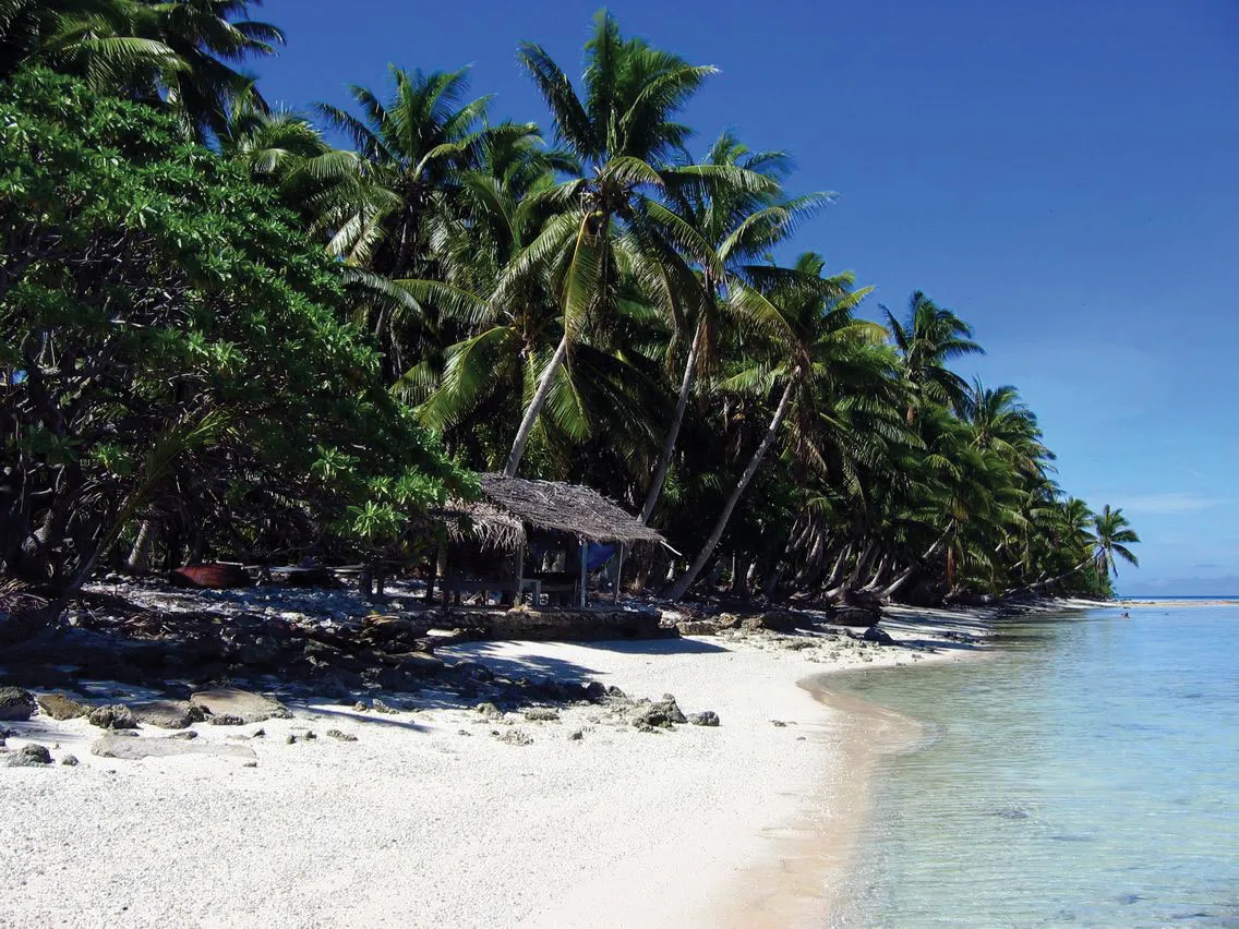 Beach on Anchorage Island, Suwarrov Atoll, Cook Islands.